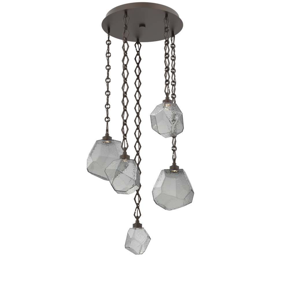 Gem Round 5pc Multi-Pendant with Chain