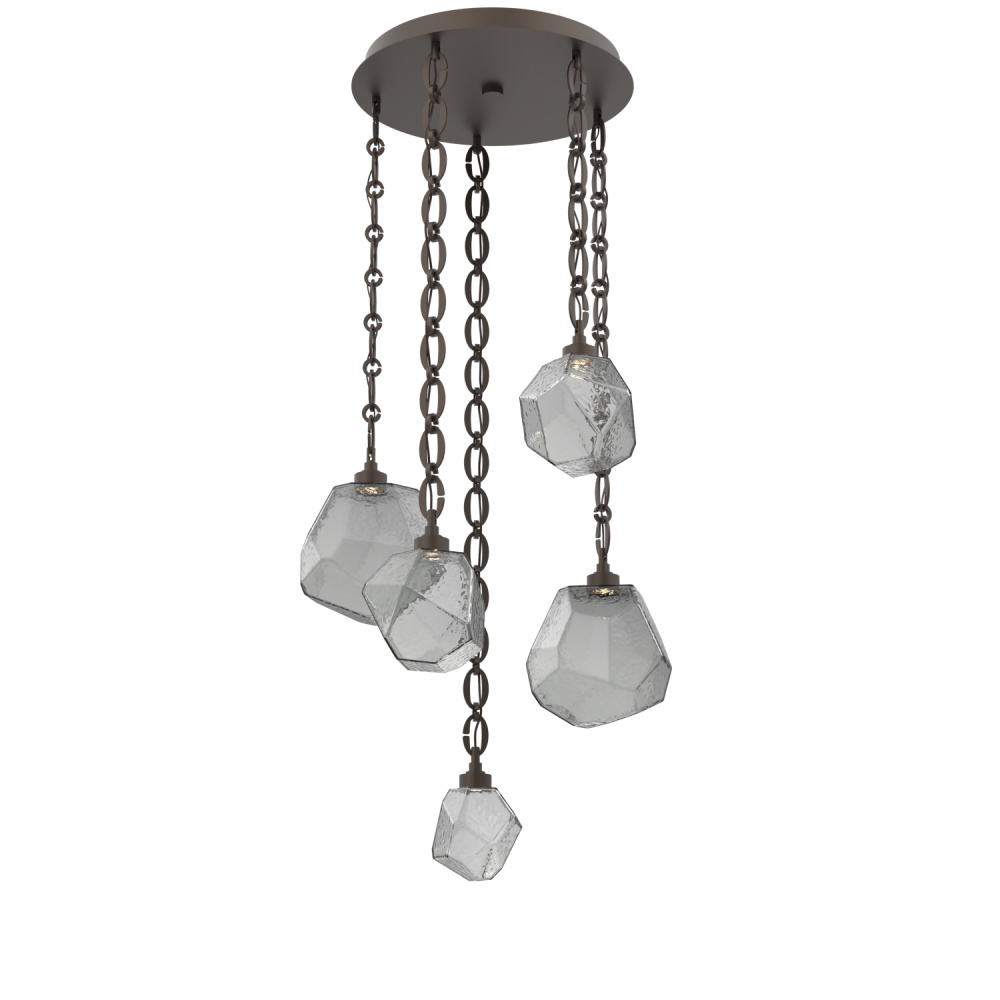 Gem Round Chain 5pc Multi-Pendant