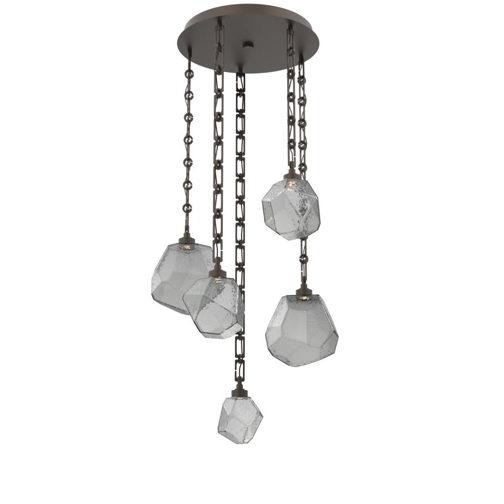 Gem Round Chain 5pc Multi-Pendant