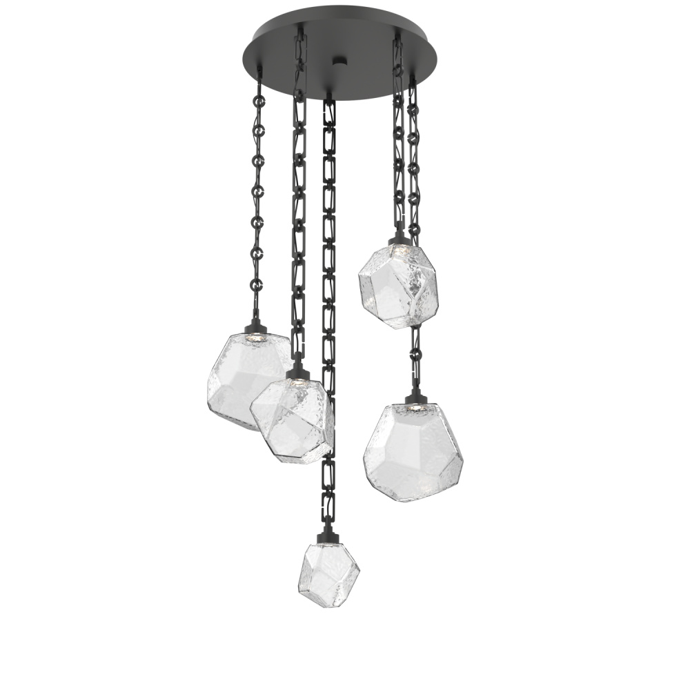 Gem Round Chain 5pc Multi-Pendant