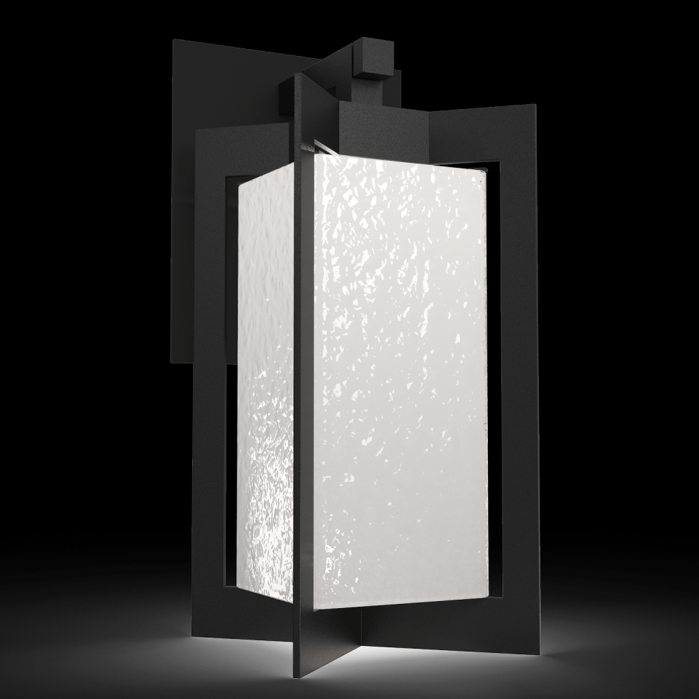 Outdoor Quad Lantern-Textured Black-Blown Glass