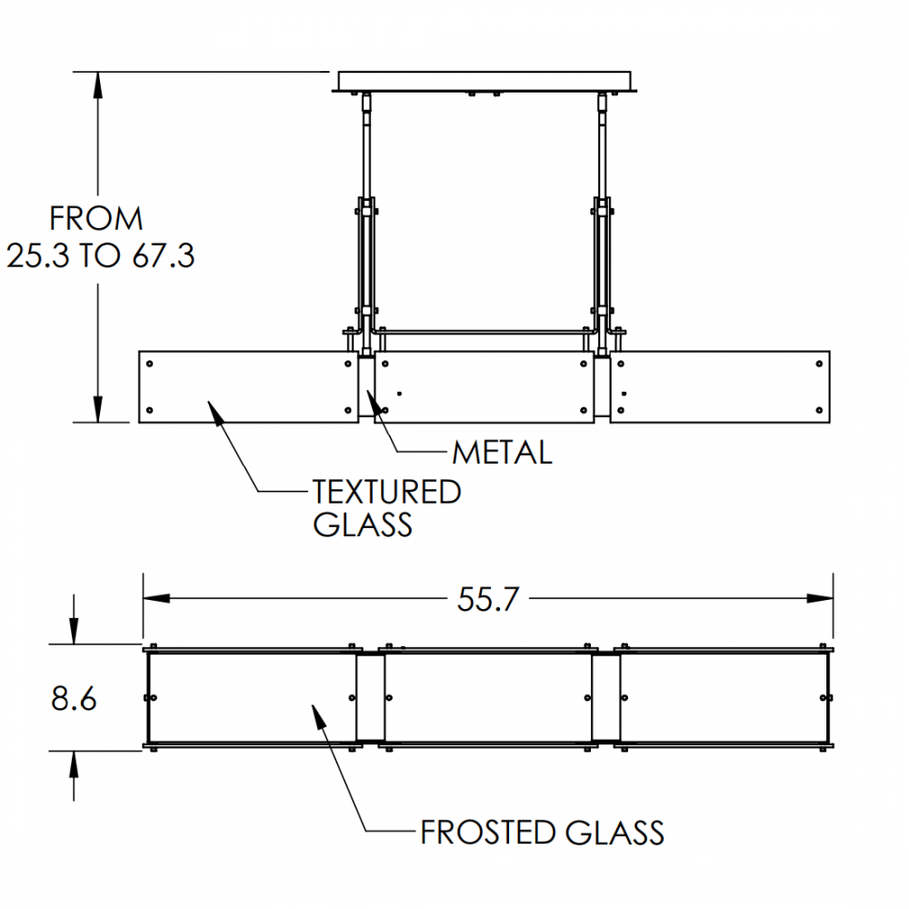 Urban Loft Trestle Linear Suspension-0C-Matte Black