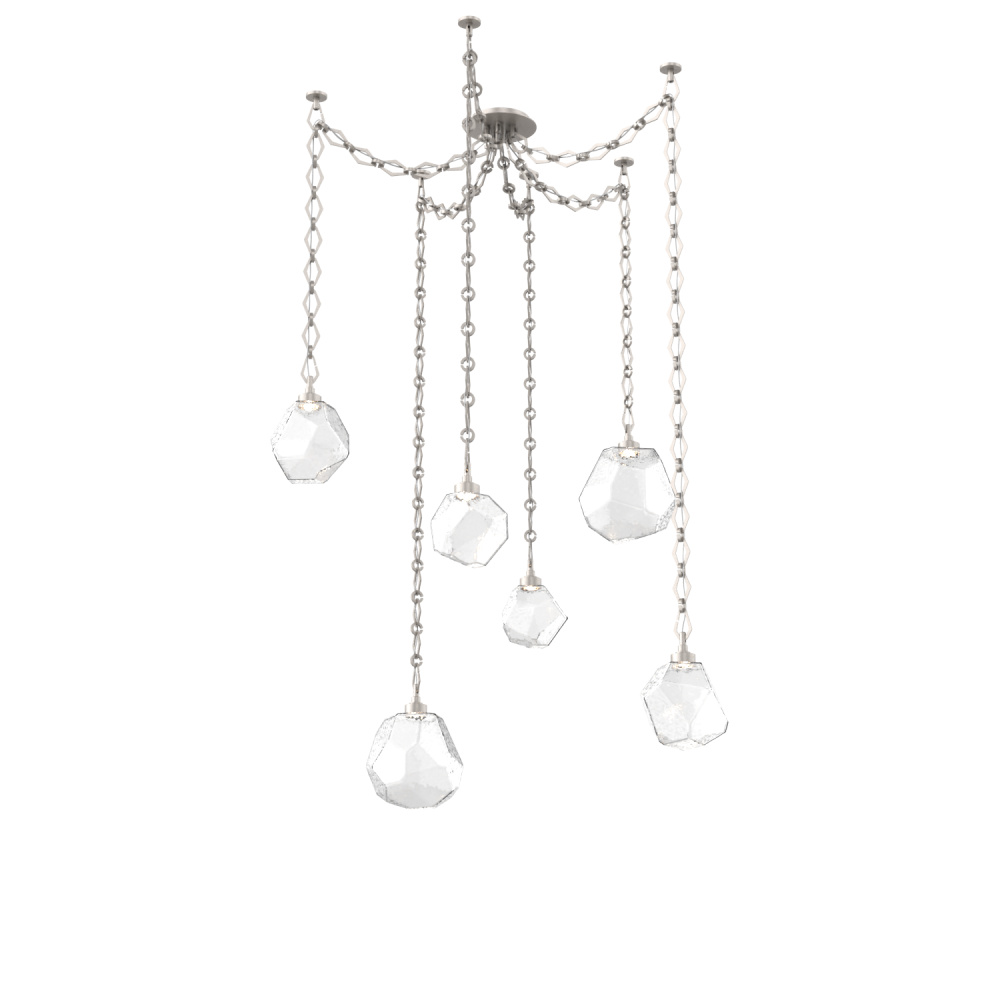 Gem Round Chain 6pc Swag Multi-Pendant