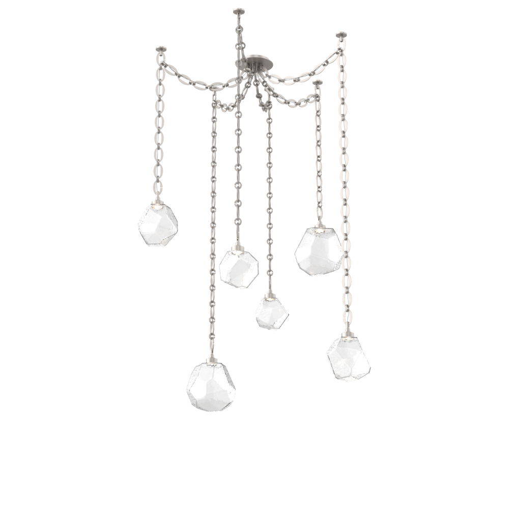 Gem Round Chain 6pc Swag Multi-Pendant
