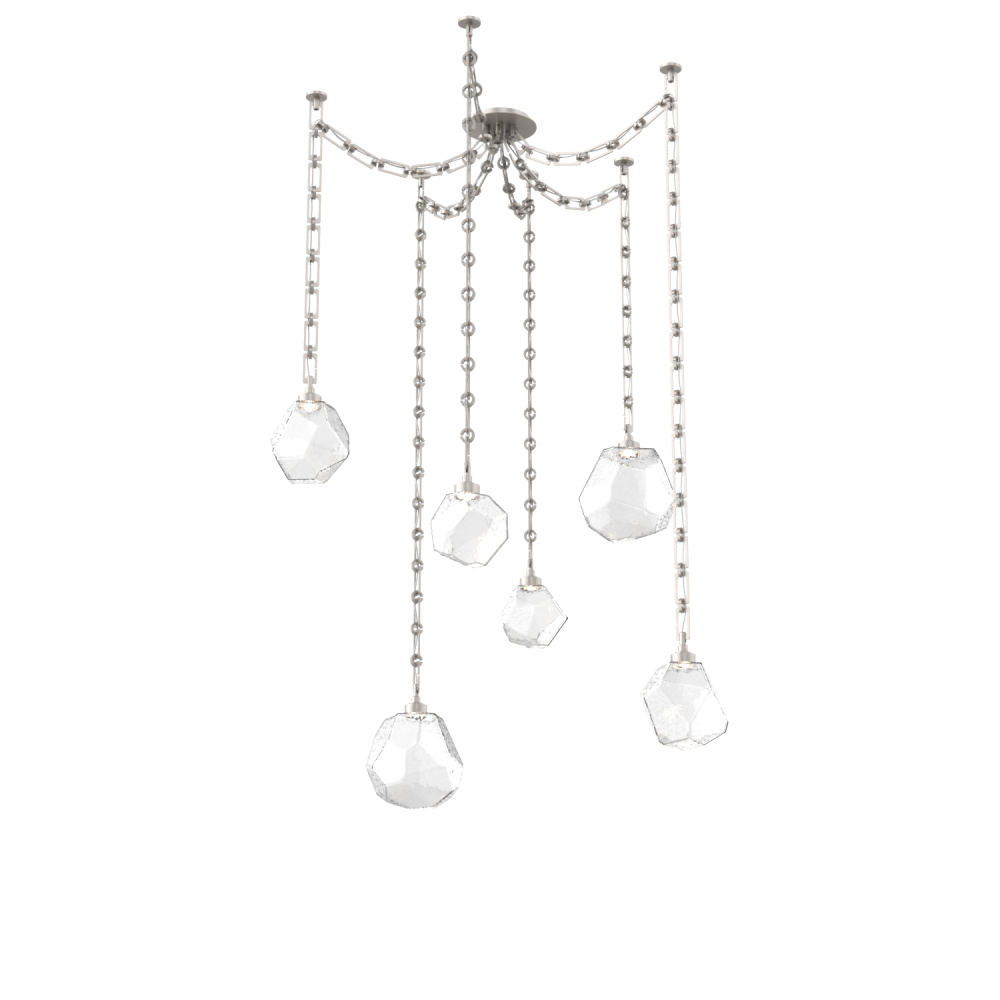 Gem Round Chain 6pc Swag Multi-Pendant