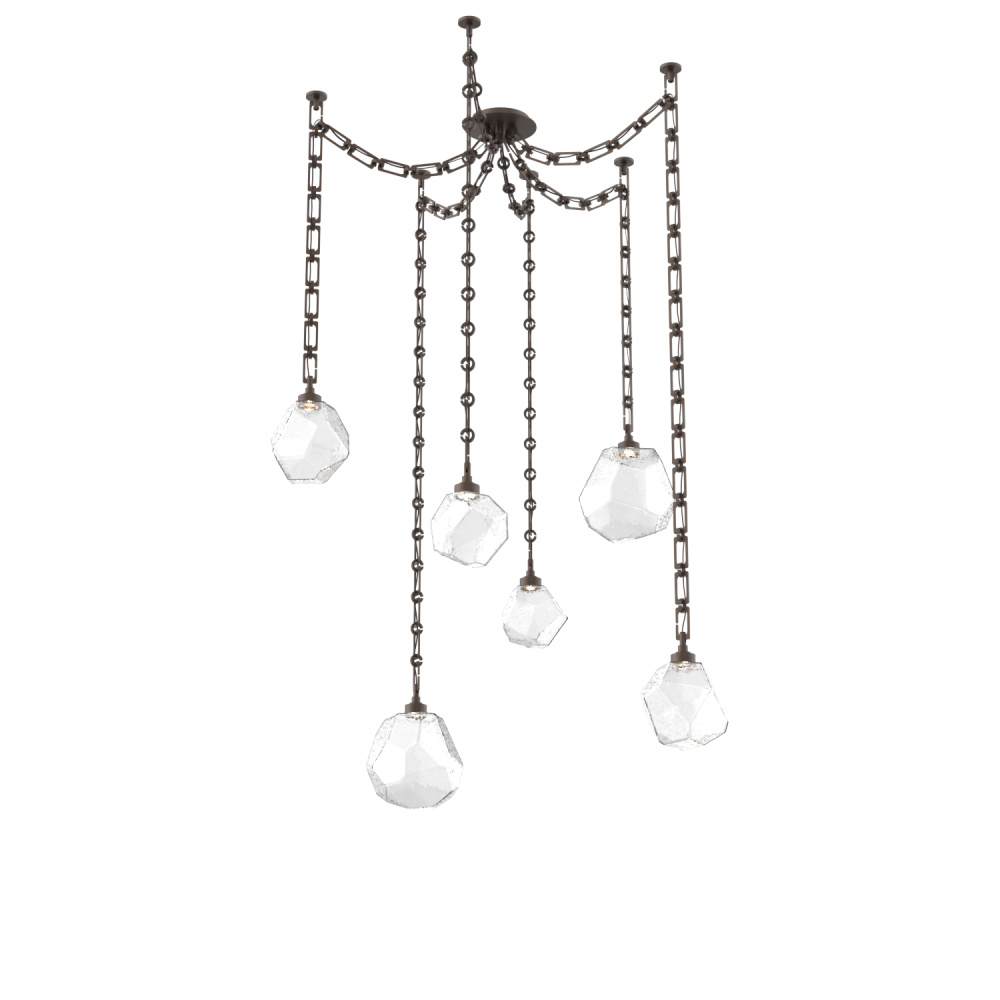 Gem Round Chain 6pc Swag Multi-Pendant