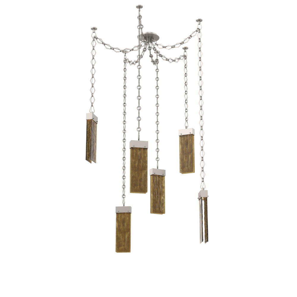 Parallel Round Chain 6pc Swag Multi-Pendant