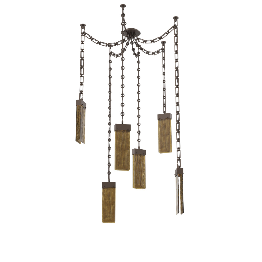 Parallel Round Chain 6pc Swag Multi-Pendant