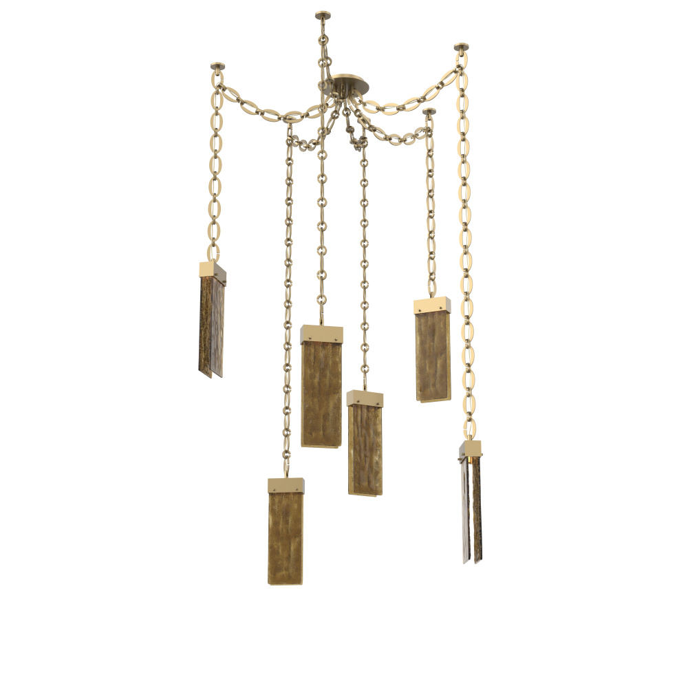 Parallel Round Chain 6pc Swag Multi-Pendant