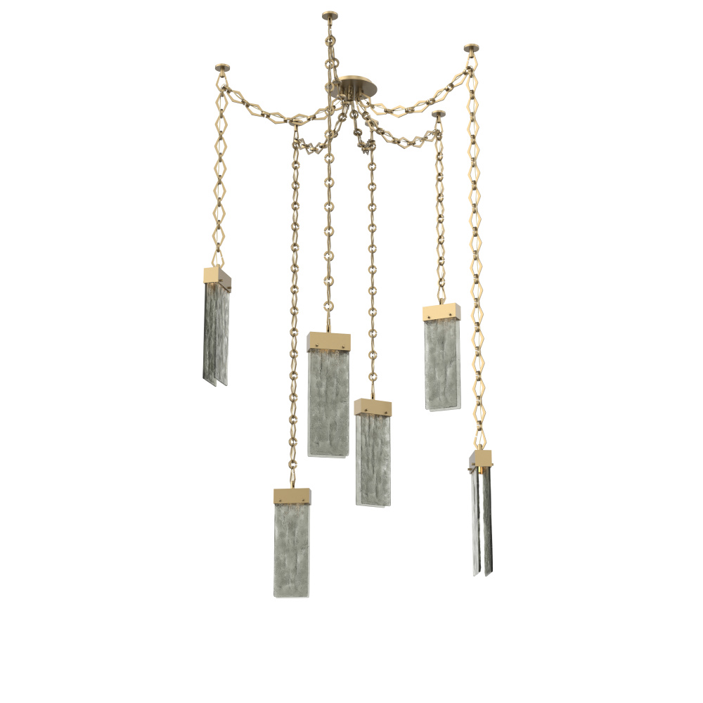 Parallel Round Chain 6pc Swag Multi-Pendant