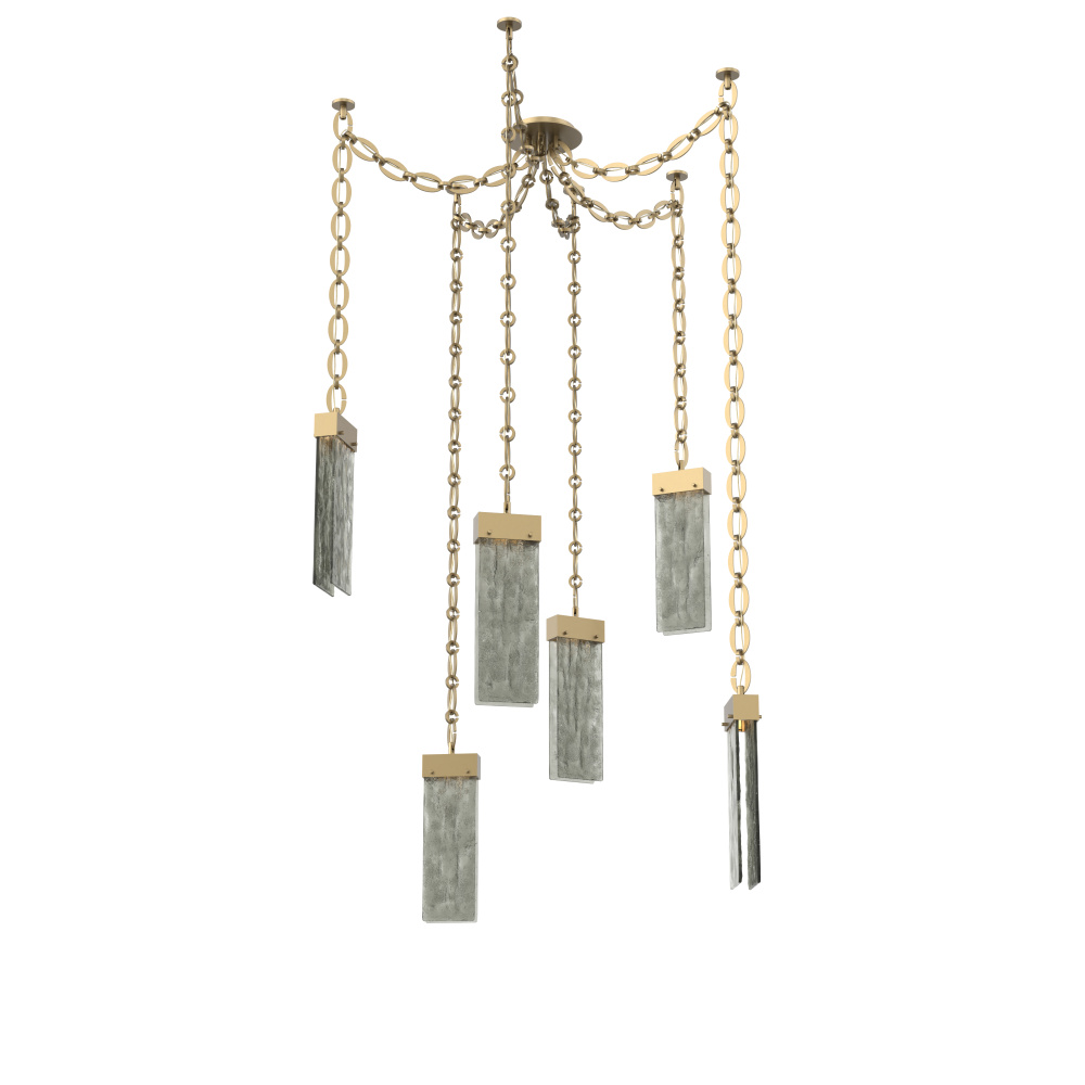 Parallel Round Chain 6pc Swag Multi-Pendant
