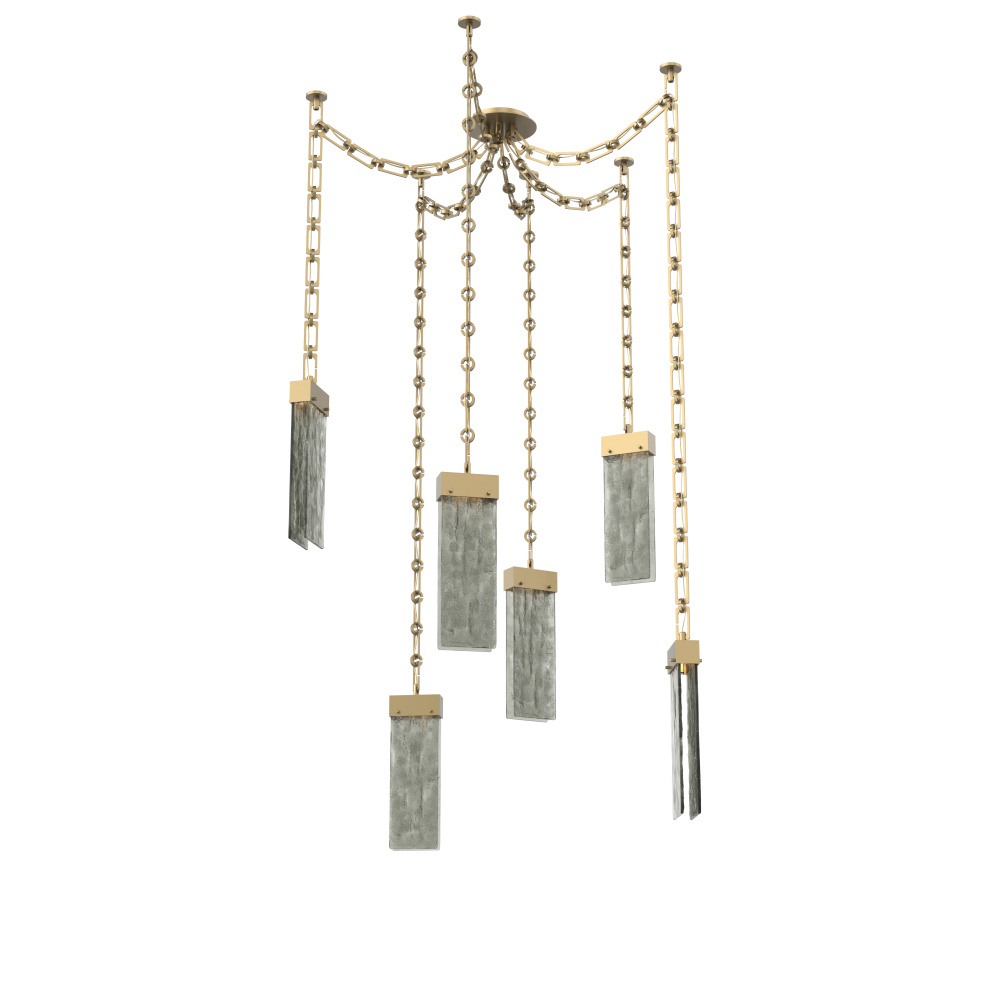 Parallel Round Chain 6pc Swag Multi-Pendant