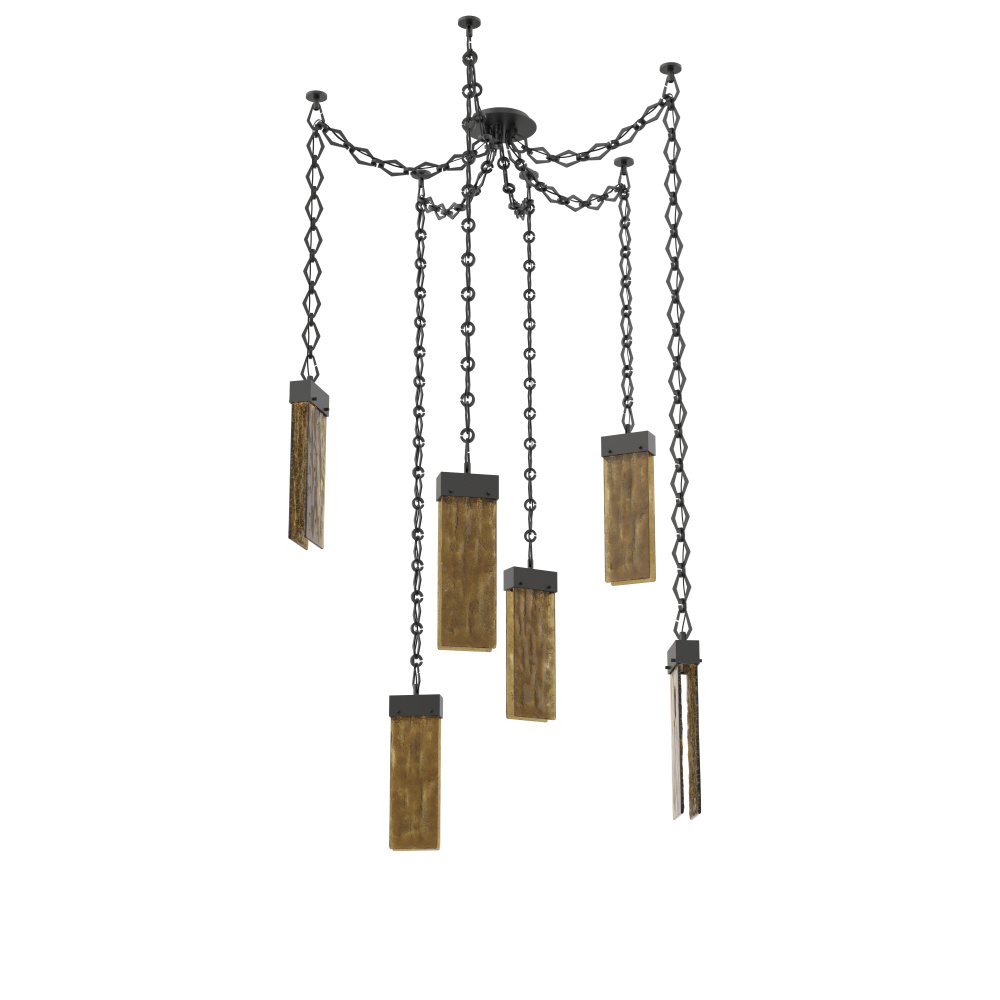 Parallel Round Chain 6pc Swag Multi-Pendant