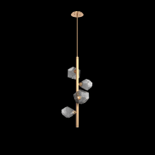 Hammerton CHB0039-T4-NB-S-001-L3 - Gem 4pc Twisted Vine-Novel Brass-Smoke Blown Glass-Threaded Rod Suspension-LED 3000K