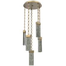Hammerton CNB0042-05-GB-SG-CH1-L1 - Parallel Round 5pc Multi-Pendant with Chain