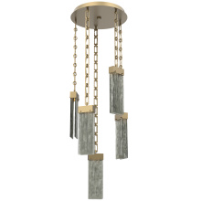 Hammerton CNB0042-05-GB-SG-CH3-L3 - Parallel Round 5pc Multi-Pendant with Chain