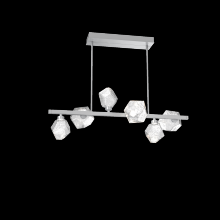 Hammerton PLB0039-T6-CS-C-001-L1 - Gem 6pc Twisted Branch-Classic Silver-Clear Blown Glass-Threaded Rod Suspension-LED 2700K