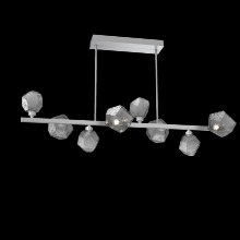 Hammerton PLB0039-T8-CS-S-001-L1 - Gem 8pc Twisted Branch-Classic Silver-Smoke Blown Glass-Threaded Rod Suspension-LED 2700K