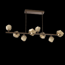 Hammerton PLB0039-T8-FB-B-001-L3 - Gem 8pc Twisted Branch-Flat Bronze-Bronze Blown Glass-Threaded Rod Suspension-LED 3000K