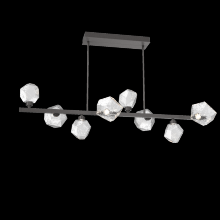 Hammerton PLB0039-T8-GP-C-001-L1 - Gem 8pc Twisted Branch-Graphite-Clear Blown Glass-Threaded Rod Suspension-LED 2700K