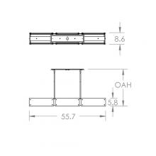 Hammerton PLB0044-56-MB-BG-001-E2 - Textured Glass Linear - 56-Inch