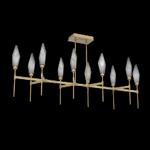 Hammerton PLB0050-67-GB-CS-001-L3 - Rock Crystal Linear Belvedere Suspension-67-Gilded Brass