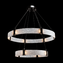 Hammerton CHB0042-2B-MB-CG-CA1-L3 - Two Tier Parallel Ring Chandelier-2B-Matte Black