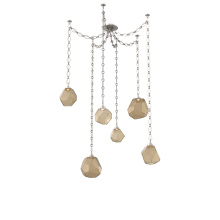 Hammerton SNB0039-06-BS-B-CH1-L3 - Gem Multi Light Pendant Multi Port Canopy Beige Silver