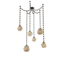 Hammerton SNB0039-06-FB-B-CH3-L3 - Gem Round Chain 6pc Swag Multi-Pendant