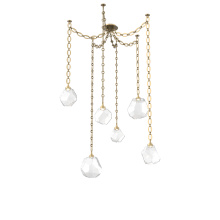 Hammerton SNB0039-06-GB-C-CH2-L3 - Gem Multi Light Pendant Multi Port Canopy Gilded Brass