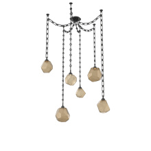 Hammerton SNB0039-06-MB-B-CH3-L3 - Gem Multi Light Pendant Multi Port Canopy Matte Black