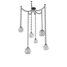 Hammerton SNB0039-06-MB-S-CH2-L1 - Gem Multi Light Pendant Multi Port Canopy Matte Black