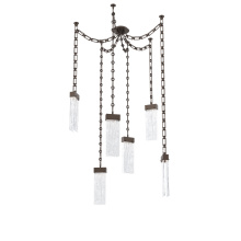 Hammerton SNB0042-06-FB-CG-CH3-L3 - Parallel Round Chain 6pc Swag Multi-Pendant