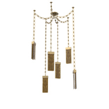 Hammerton SNB0042-06-GB-BG-CH3-L1 - Parallel Multi Light Pendant Multi Port Canopy Gilded Brass