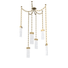Hammerton SNB0042-06-GB-CG-CH2-L3 - Parallel Multi Light Pendant Multi Port Canopy Gilded Brass