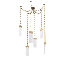 Hammerton SNB0042-06-GB-CR-CH3-L3 - Parallel Multi Light Pendant Multi Port Canopy Gilded Brass