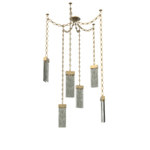 Hammerton SNB0042-06-GB-SG-CH1-L1 - Parallel Multi Light Pendant Multi Port Canopy Gilded Brass