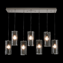 Hammerton PLB0044-07-CS-BG-C01-E2 - Textured Glass Linear 7pc Multi-Pendant