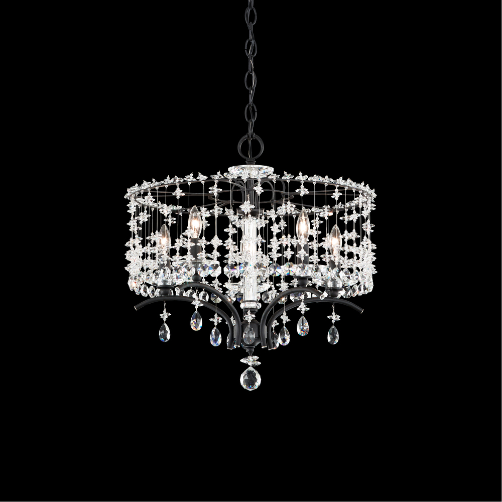 Bella Rose 5 Light 120V Chandelier in Antique Silver with Heritage Handcut Crystal