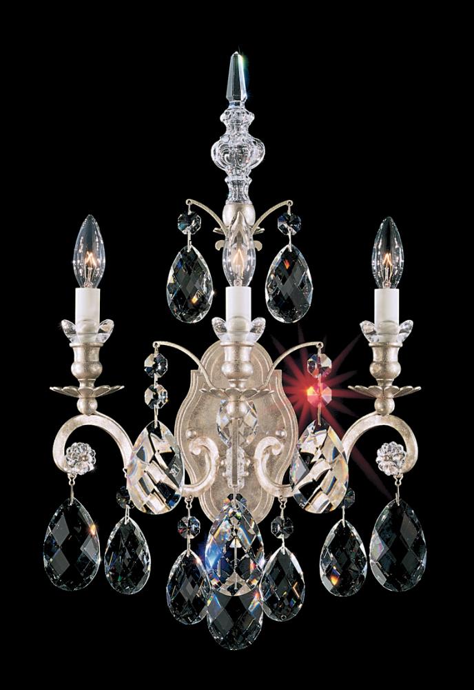 Renaissance 3 Light 120V Wall Sconce in Heirloom Gold with Heritage Handcut Crystal