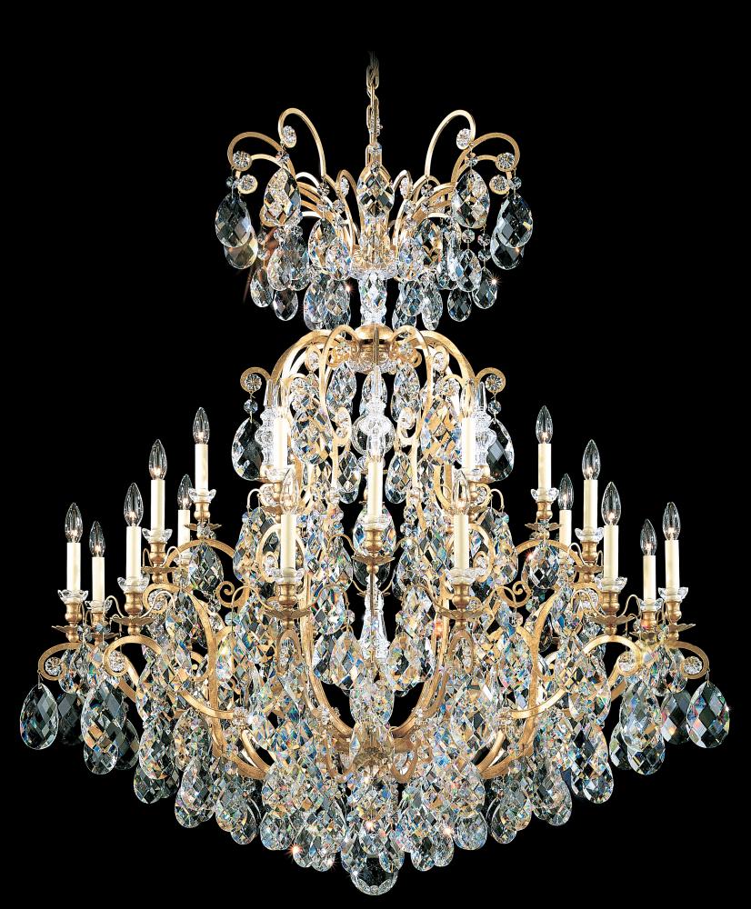 Renaissance 25 Light 120V Chandelier in Antique Silver with Heritage Handcut Crystal