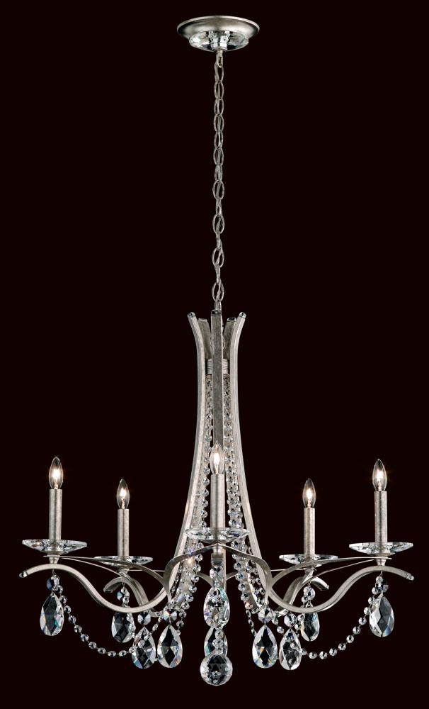 Vesca 5 Light 120V Chandelier in Black with Clear Heritage Handcut Crystal