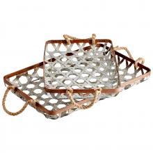 Cyan Designs 09850 - Prismo Trays Galvanized And Jute - Small
