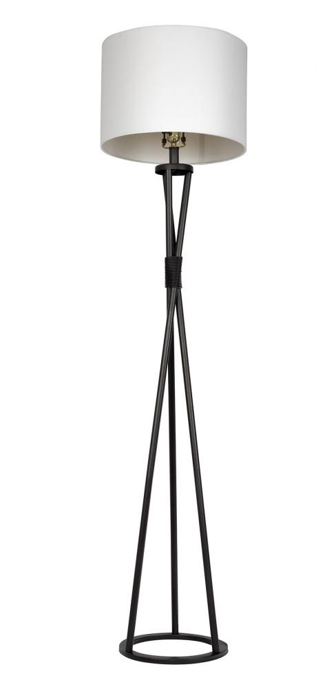 1 Light Metal Base Floor Lamp in Flat Black