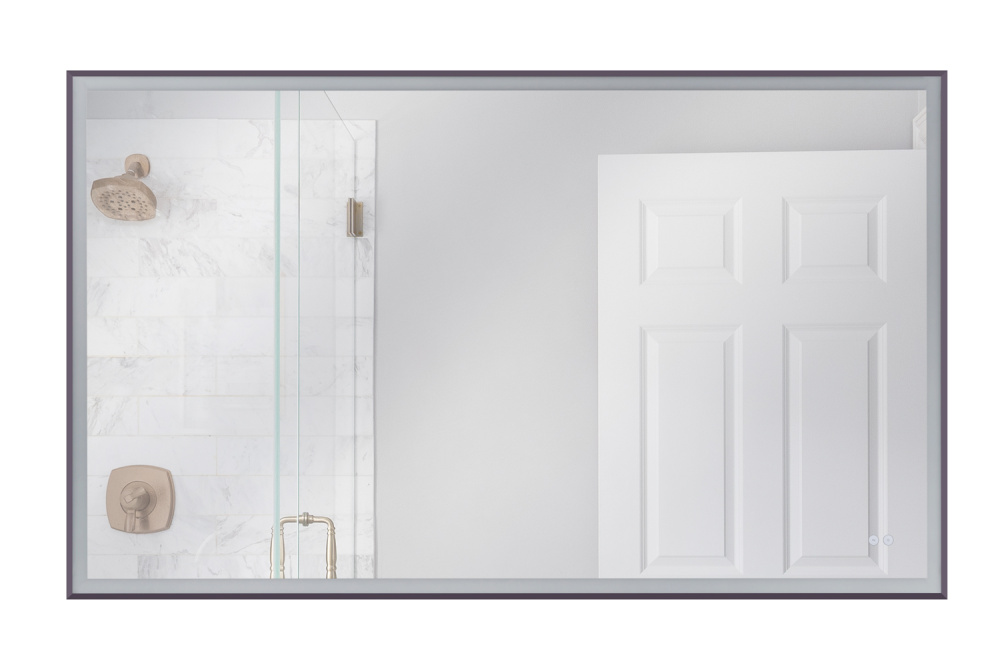 60" x 36" Rectangle Black Framed Back Lit LED Mirror, Defogger & Dimmer, 3000-5000K