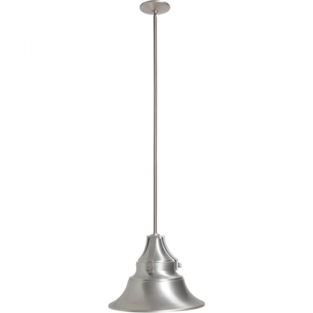 Union 1 Light Large Outdoor Pendant in Satin Aluminum