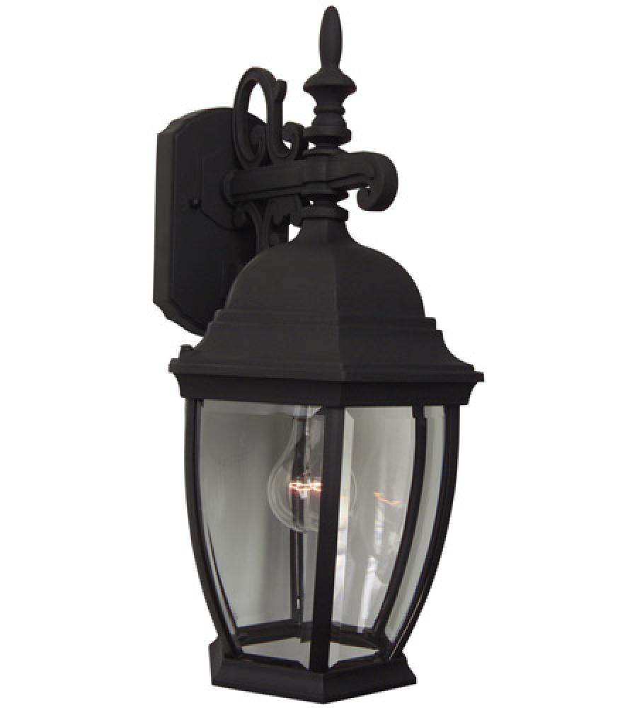 Bent Glass Cast 1 Light Medium Outdoor Wall Lantern in Textured Black