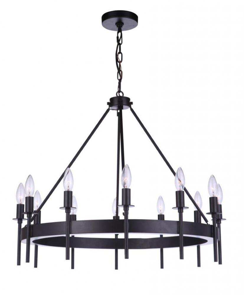 Larrson 12 Light Chandelier in Flat Black