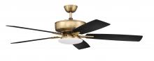 Craftmade P112SB5-52BWNFB - Pro Plus 112 52" 5-Blade Ceiling Fan in Satin Brass w/ Black Walnut/Flat Black Blades