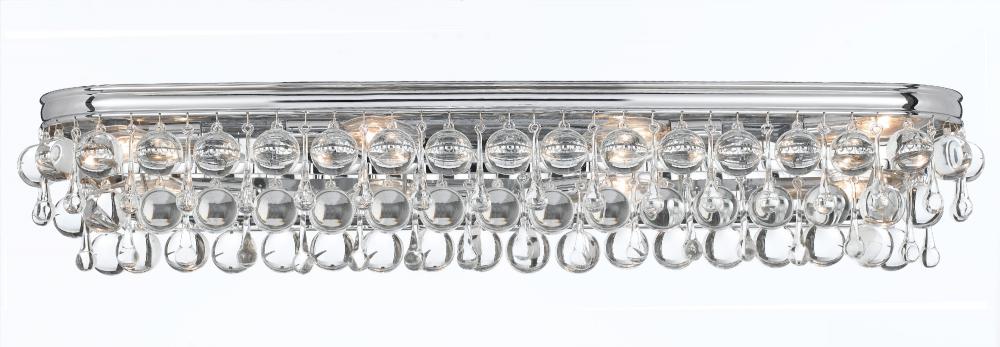 Calypso 8 Light Crystal Teardrop Polished Chrome Sconce